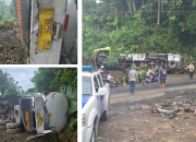 Terjadi Lagi Kecelakaan Tunggal Truk Tronton di Kalijambe, Tidak Ada Korban Jiwa