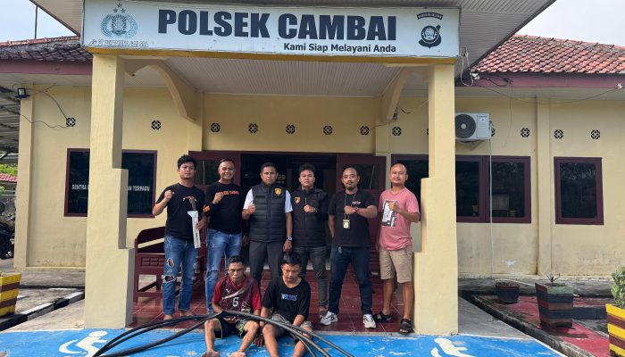 Tim Elang Muara Polsek Cambai Ringkus 2 Pelaku Pencurian Kabel Milik PT IndoRubber