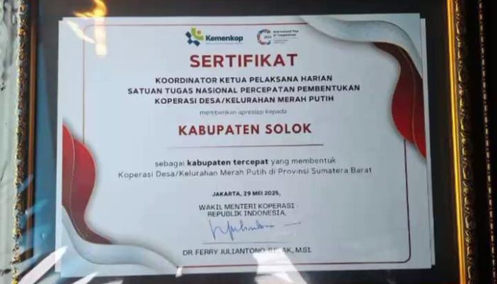 Aktivis Koperasi Sekaligus Ketua Team Percepatan KDMP Kabupaten Solok Berharap Penguatan Peran Koperasi Desa Merah Putih di Sektor Strategis, UMKM, dan Ekonomi Kreatif