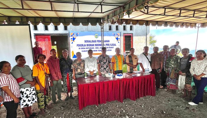 Disnakertrans TTS Gelar Sosialisasi Pencegahan PMI Non Prosedural di Desa Nifukani dan Pusu
