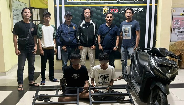 Tim Polsek Prabumulih Timur Ringkus 2 Remaja Nekat Curi Aksesoris Mobil Milik Warga