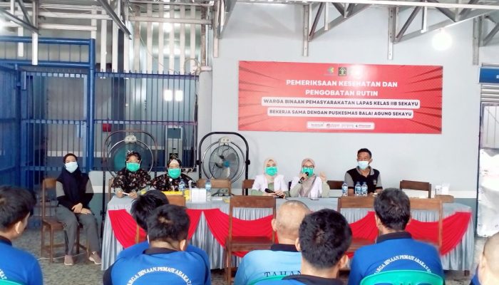 Lapas Sekayu Gelar Pemeriksaan Kesehatan dan Penyuluhan kepada 40 Warga Binaan