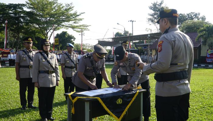 Polres Prabumulih Gelar Serah Terima Jabatan dan Pelantikan Personel Baru