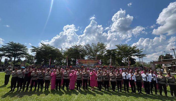 Polres Prabumulih Gelar Upacara Kenaikan Pangkat Untuk 48 Personel