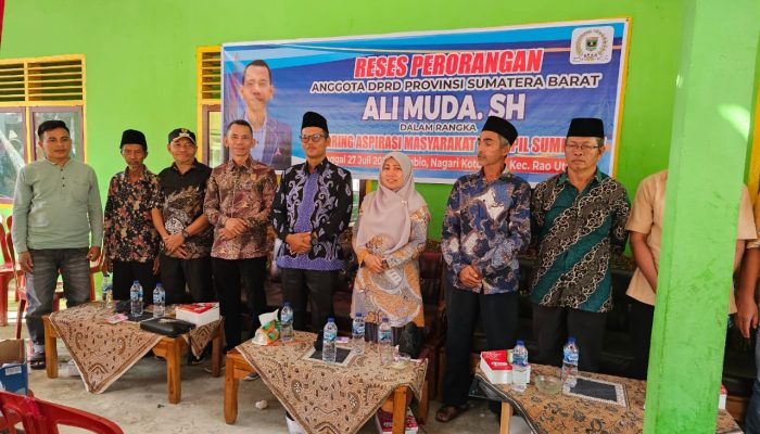 Anggota DPRD Sumbar Ali Muda Gelar Reses ke Pasaman, Terima Aspirasi Masyarakat Terkait Pagar dan Mushalla di SD 06 Koto Rajo