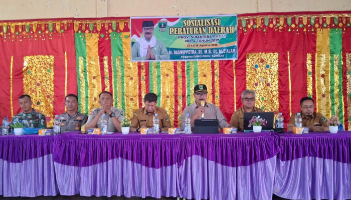 Anggota DPRD Sumbar Daswipetra Sosialisasikan Perda Nomor 4 Tahun 2017 tentang Pengusahaan Air