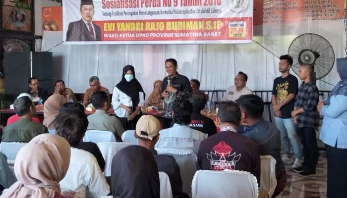 Anggota DPRD Sumbar Evi Yandri Sosialisasikan Perda Terkait Pencegahan Narkoba