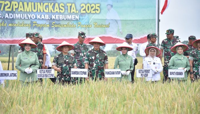 Perkuat Ketahanan Pangan, Pangdam IV/Diponegoro Hadiri Panen Raya di Kebumen