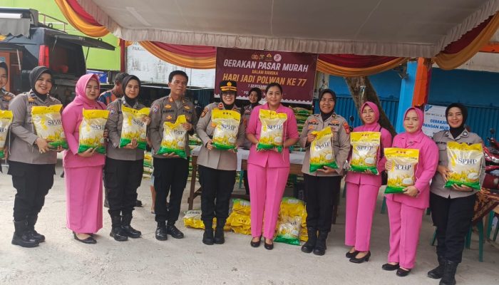 Peringati Hari Jadi Polwan ke 77, Polres Prabumulih Gelar Bakti Sosial dan Gerakan Pangan Murah di Pasar Tradisional Modern