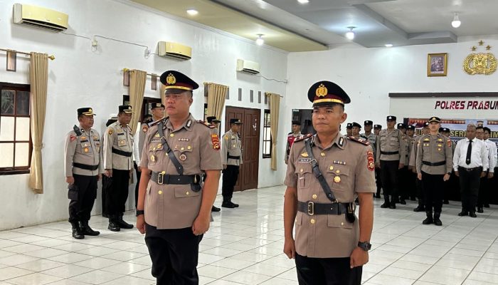 Sertijab Kapolsek Prabumulih Timur Dipimpin Kapolres Prabumulih, IPTU Ulta Deanto SH Jabat Kapolsek yang Baru