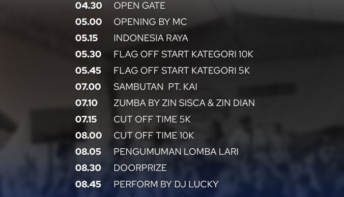 Rute Skybridge Race Run HUT ke-80 KAI di Purwokerto