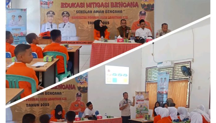 BPBD PALI Gelar Edukasi Mitigasi Bencana Di SMP NEGERI 2 Talang Ubi, Tema : Sekolah Aman Bencana