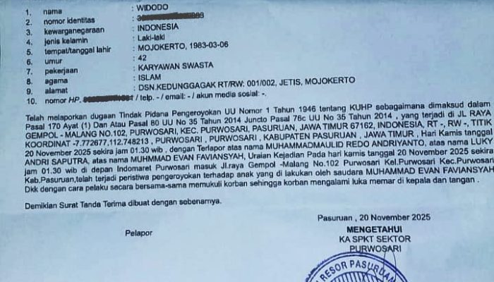 Peristiwa Pengeroyokan di Pasuruan, Polsek Purwosari Minta CCTV Indomart Purwosari