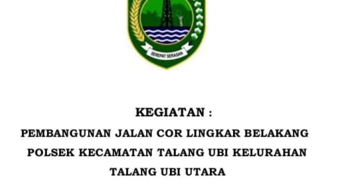 Terbengkalai Proyek 1.5 milyar Jalan cor Lingkar belakang Polsek Talang Ubi