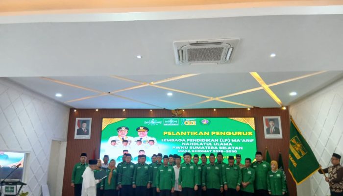 Pelantikan Pengurus LP Ma’arif NU Sumsel Digelar Khidmat di Balai Diklat Keagamaan Palembang