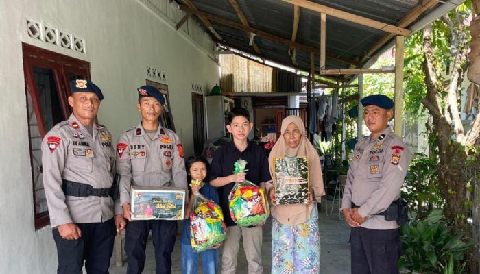 Hangatnya Kebersamaan Idul Fitri, Danyon C Pelopor Berbagi dengan Anak Yatim Personel Brimob