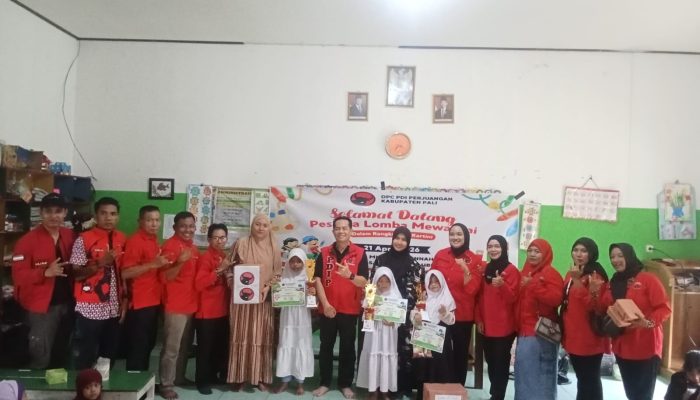 HUT Kartini ke 62, DPC PDIP Pali Gelar Lomba Mewarnai Di Ra Miftahul Jannah Rejosari