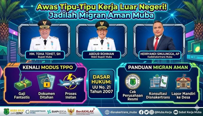 Waspada TPPO, Bupati Muba HM. Toha Tohet Ajak Generasi Muda Jalani Prosedur Migran Aman