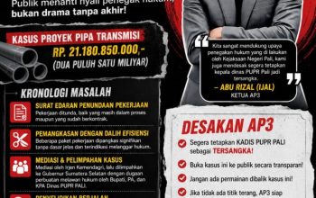 Kasus Pipa Transmisi Rp21,18 Miliar Jadi Sorotan, Ap3 Minta Kejari PALI Tetapkan Tersangka