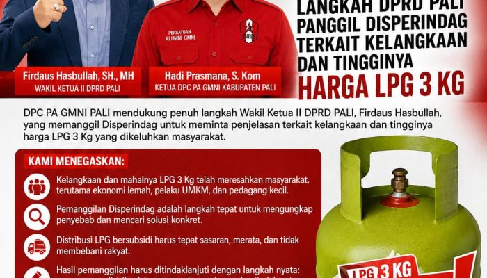 DPC PA GMNI PALI DUKUNG DPRD PALI PANGGIL DISPERINDAG, DESAK PENYELESAIAN TUNTAS KELANGKAAN DAN MAHALNYA LPG 3 KG