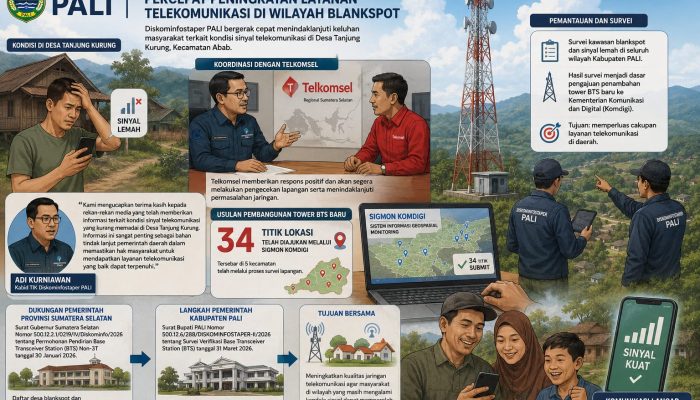 Diskominfostaper PALI Respons Keluhan Sinyal Telekomunikasi di Desa Tanjung Kurung
