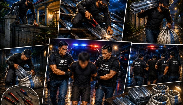 Team Opsnal URC Singo Timur Berhasil Ungkap Kasus Pencurian Kanopi Rumah Warga, Pelaku Diamankan