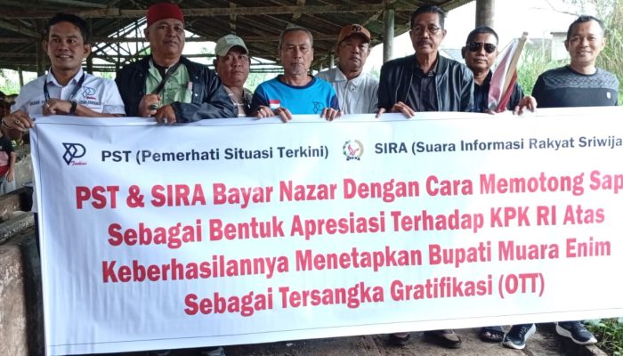 Rayakan Penetapan Tersangka Bupati Muara Enim, Aktivis SIRA dan PST Potong Sapi sebagai Nazar