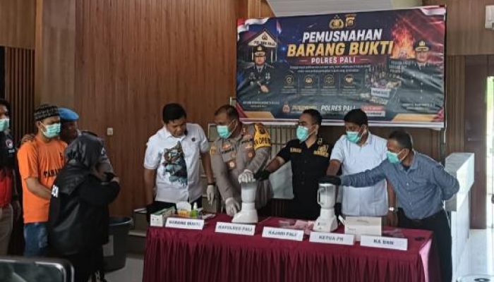Komitmen Berkelanjutan, Polres PALI Musnahkan Ratusan Gram Sabu dan Ekstasi