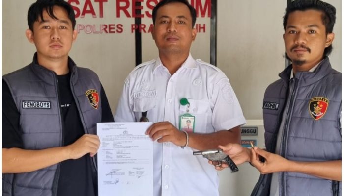 Wujud Kesadaran Hukum Masyarakat, Warga Serahkan Senjata Api Rakitan kepada Polres Prabumulih
