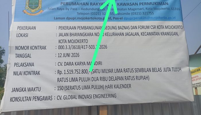 CV Dara Karya Mandiri, CV Global Inovasi Engineering, serta DPUPR Perakim Kota Mojokerto Disorot Dugaan Abai K3 dan Minim Ketelitian Administrasi   