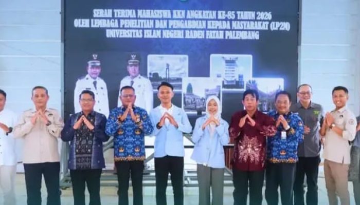 Walikota Prabumulih, H. Arlan, menghadiri sekaligus menerima secara resmi 914 mahasiswa Kuliah Kerja Nyata (KKN) Angkatan ke-85 Tahun 2026 dari Universitas Islam Negeri (UIN) Raden Fatah Palembang