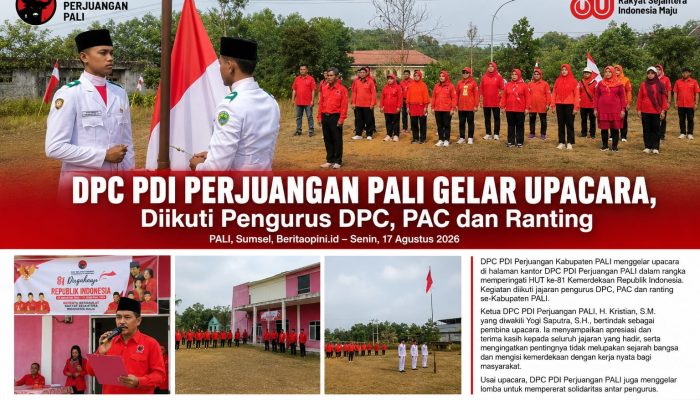 DPC PDI Perjuangan PALI Gelar Upacara, Diikuti Pengurus DPC, PAC dan Ranting