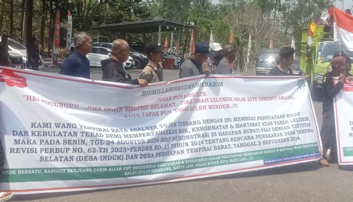 Aksi Damai Warga Tempirai Raya Berujung Kesepakatan, Pemkab PALI Siap Revisi Perbup Tapal Batas