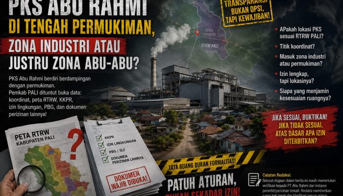 PKS Abu Rahmi di Tengah Permukiman, Publik Tantang Pemkab PALI Buka Peta RTRW dan Koordinat