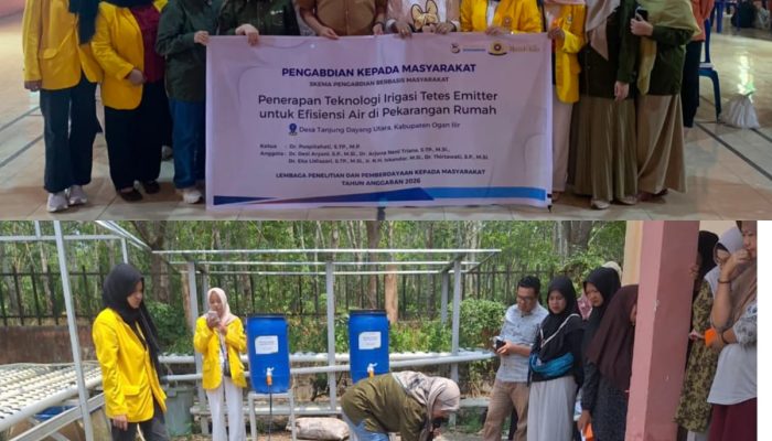 Fakultas Pertanian UNSRI Kenalkan Teknologi Irigasi Tetes Emitter untuk Efisiensi Air di Pekarangan Warga Desa Tanjung Dayang