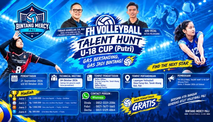 FH Volleyball Talent Hunt U-18 Cup (Putri) Siap Digelar di Desa Curup, PALI