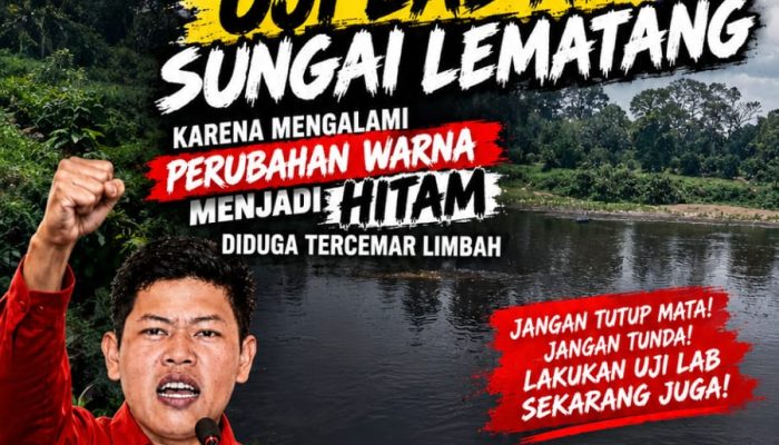 PERUBAHAN WARNA AIR SUNGAI LEMATANG DI KECAMATAN TANAH ABANG, PA GMNI PALI DESAK DLH SEGERA TURUN KE LAPANGAN DAN LAKUKAN UJI LABORATORIUM